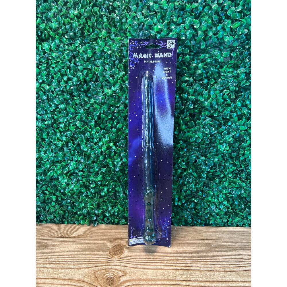 New Green Magic Wand With Light and Sound 14" Halloween Dress Up Wizard Costume